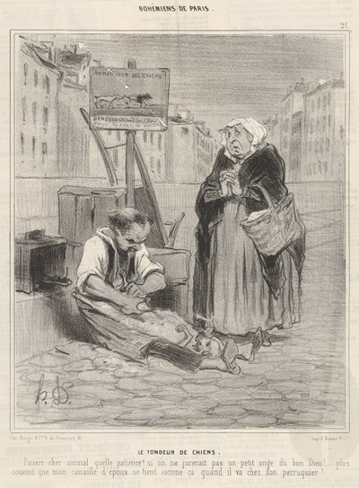 The Dog Shearer by Honoré Daumier